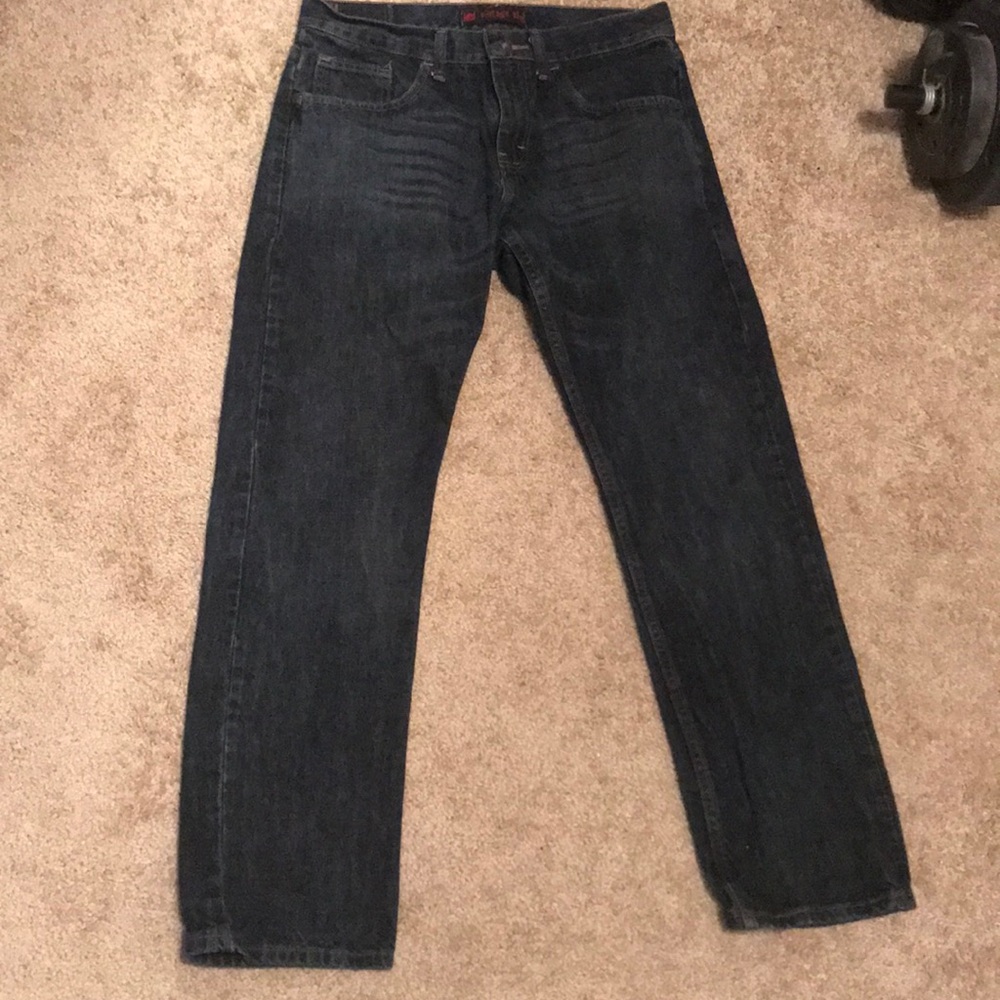 Lee dark denim jeans.